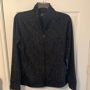 Jockey Women's Black and dark Gray Patterned light weight Jacket